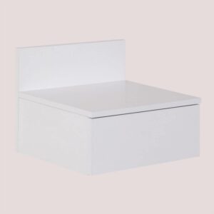 Table de chevet murale avec tiroir en bois MDF design blanc
