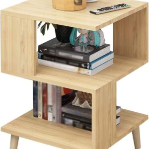 Table de Chevet Creuse avec Boîte de Rangement Épaisseur sur Pied