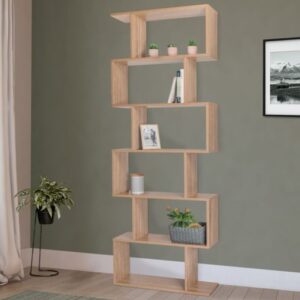 Etagère bibliothèque SOFIA forme S bois façon hêtre 179 cm
