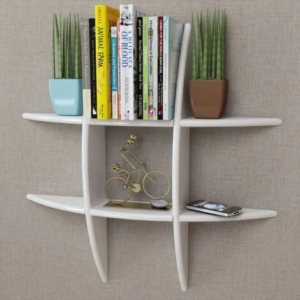 Étagère murale MDF Blanc Rangement de livres/DVD vidaXL