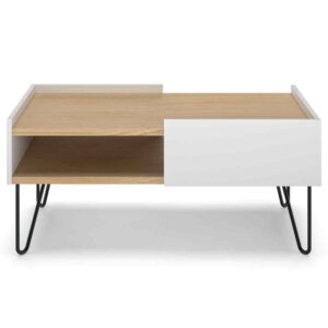 Table basse MDF coleur -chêne et blanc